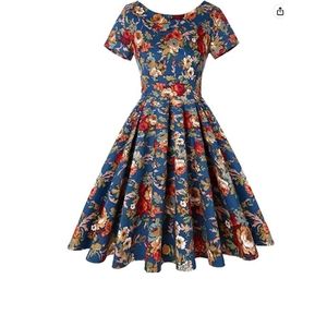 Floral Retro Style Dress 50s